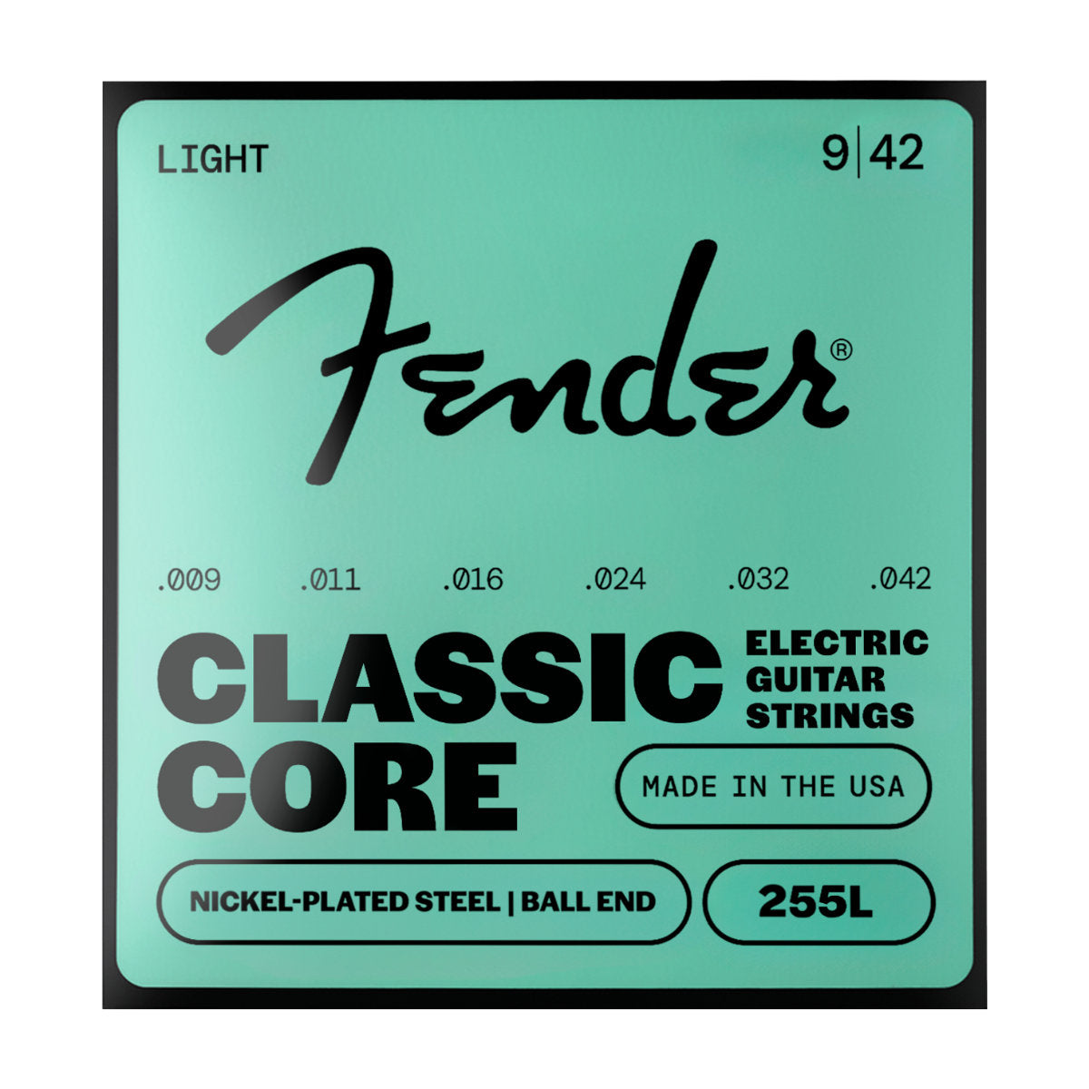 Fender Classic Core 255L Guitar Strings - Nickel-Plated Steel - Ball End - Gauges - 009-042