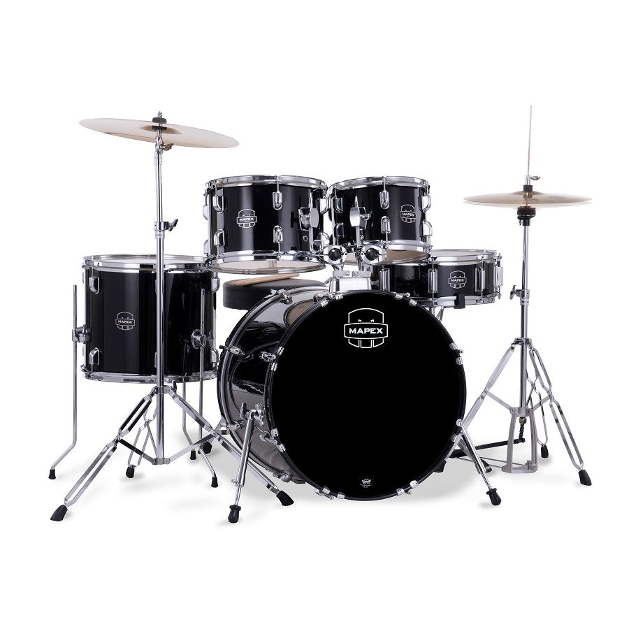 Mapex Comet 5 Piece Complete Drum Set - 20in BD - Dark Black - Bananas at Large®