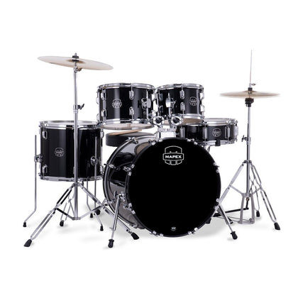 Mapex Comet 5 Piece Complete Drum Set - 20in BD - Dark Black