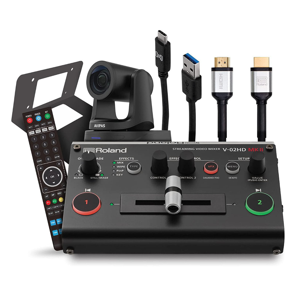 Roland PTZ Video Bundle - Complete Expandable Audio Video Streaming System - Grey AVIPAS