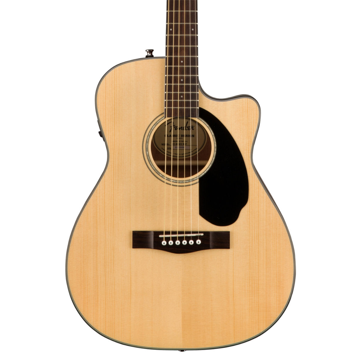 Fender CC-60SCE Solid Top Concert Acoustic-Electric Guitar - Walnut Fingerboard - Natural