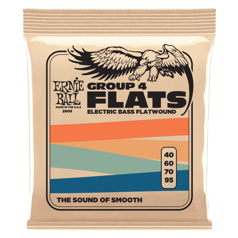 Ernie Ball Group 4 Stainless Steel Flatwound Electric Bass Strings  - 40-95 Gauge - Bananas at Large®