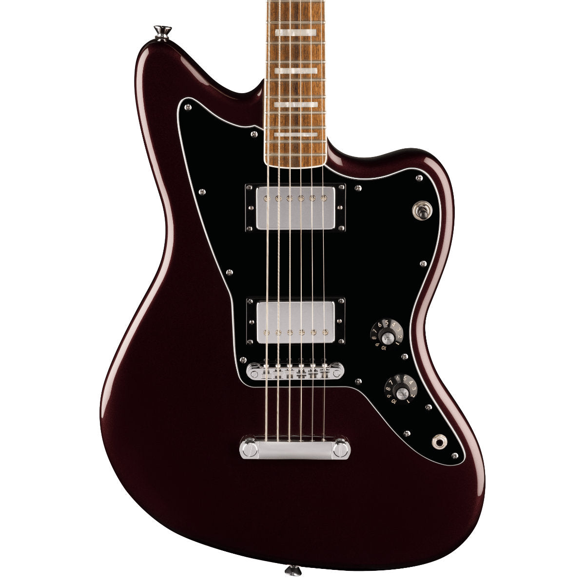Squier Paranormal Baritone Jazzmaster HH Electic Guitar - Laurel Fingerboard - Black Pickguard - Oxblood