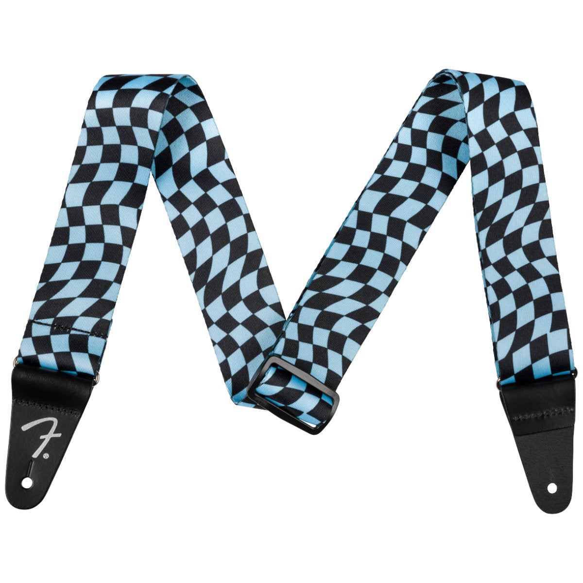 Fender Wavy Checkerboard Polyester Strap - Blue