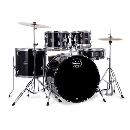 Mapex Comet 5 Piece Complete Drum Set - 22in BD - Dark Black