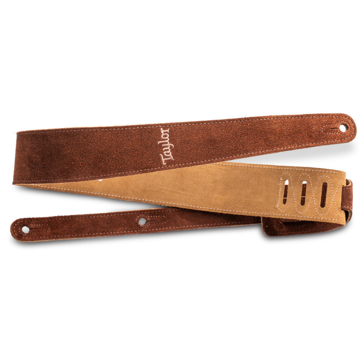 Taylor Embroidered Suede 2.5 in. Guitar Strap - Chocolate Brown - Bananas at Large®