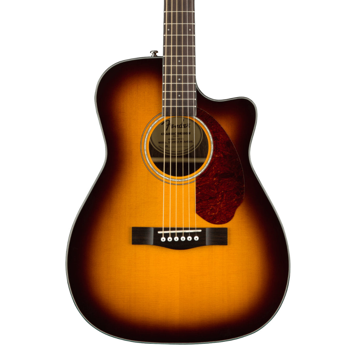 Fender CC-140SCE Concert Acoustic-Electric Guitar - Walnut Fingerboard - Sunburst - Bananas at Large®
