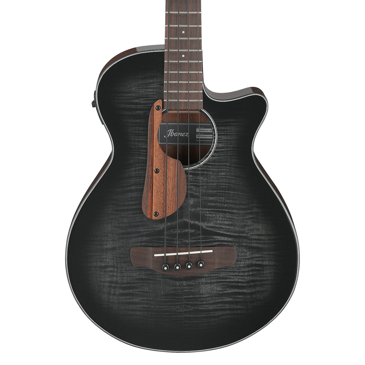 Ibanez Acoustic Bass Series Acoustic-Electric Bass Guitar - Transparent Black Sunburst High Gloss - Natural High Gloss Back and Sides