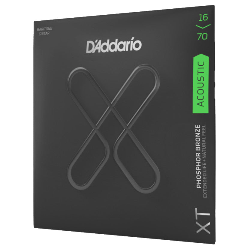 D'Addario XT Phosphor Bronze Coated Acoustic Guitar Strings - Medium Baritone - 16-70 - Bananas at Large®