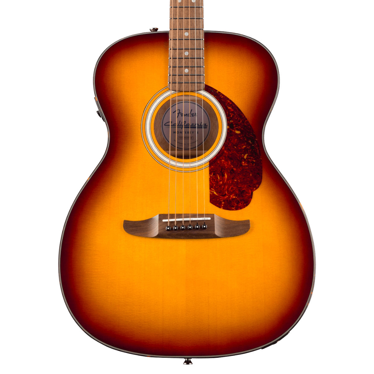 Fender California Deluxe Monterey™ E Acoustic-Electric Guitar - Tortoiseshell Pickguard - Honey Sunburst