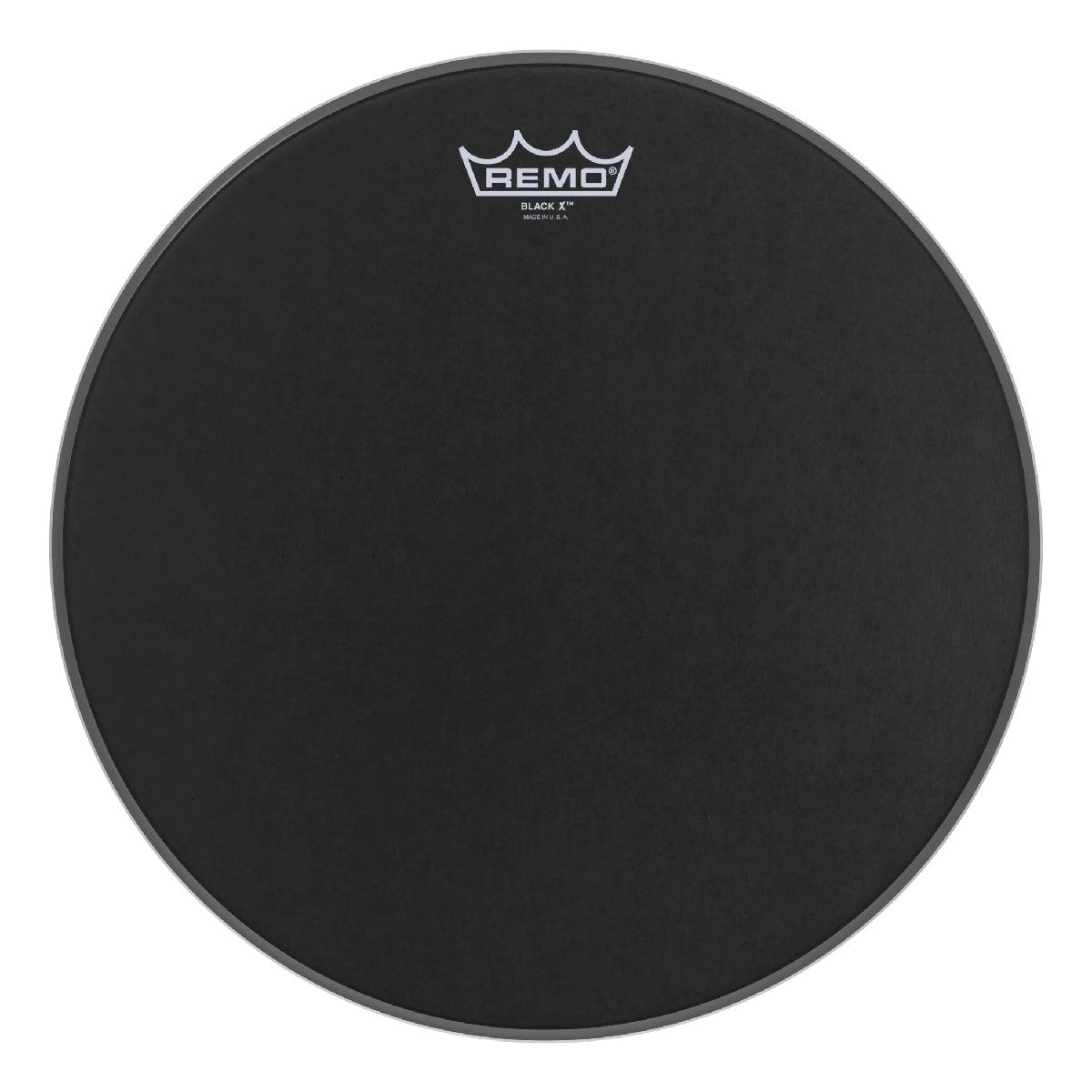 Remo Emperor X Black Batter Drumhead - Black Suede - Bottom Black Dot - 14 in. Diameter - Bananas at Large®
