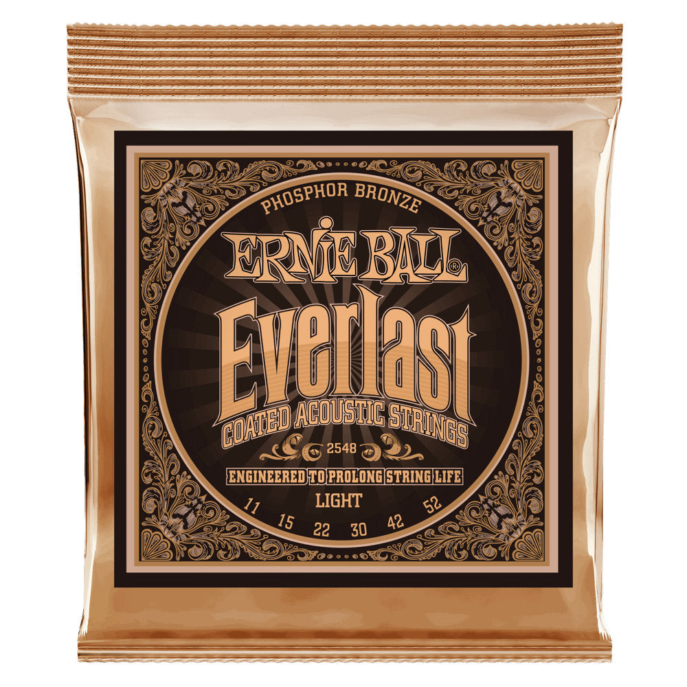 Ernie Ball Light Everlast Coated Phosphor Bronze Acoustic Guitar Strings - 11-52 Gauge - Bananas at Large®