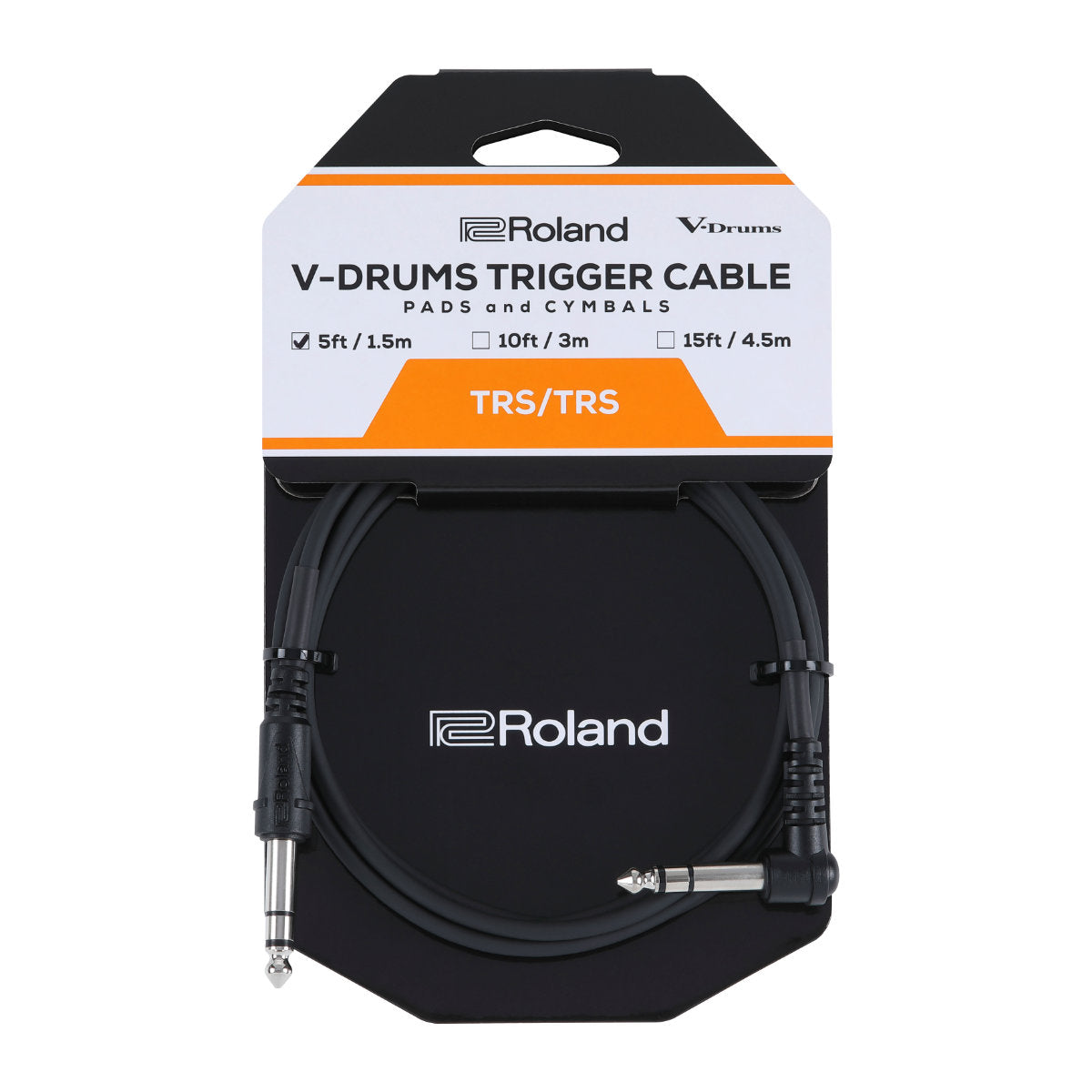 Roland PCS-5-TRA V-Drums Trigger Cable - Straight to Angled - 5ft