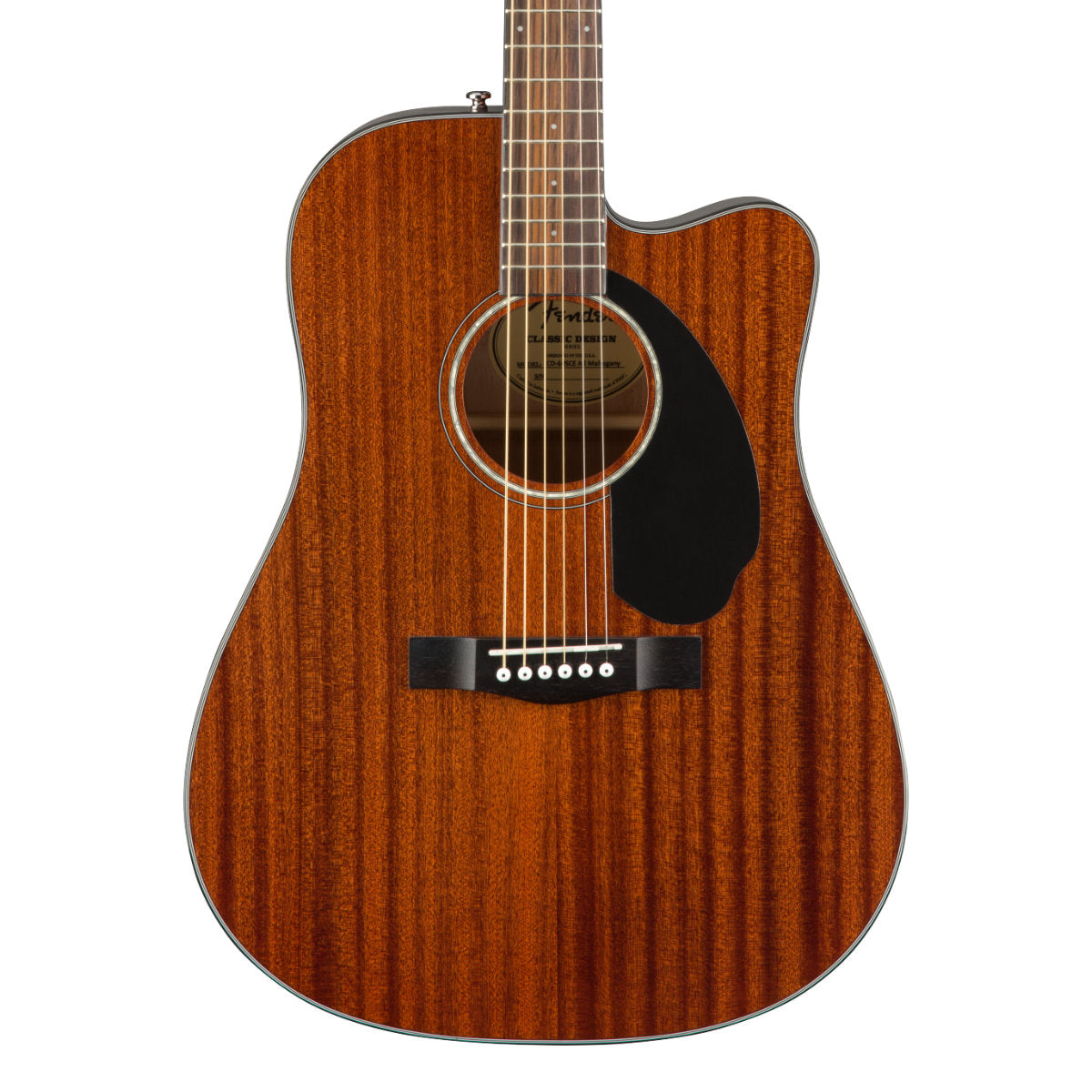 Fender CD-60SCE Solid Top Dreadnought Acoustic-Electric Guitar - All-Mahogany - Bananas at Large®