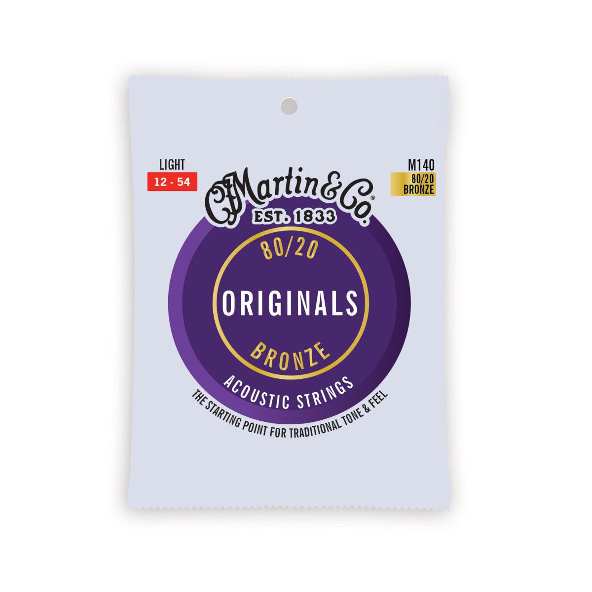 Martin Originals Acoustic Guitar Strings - Light - 80/20