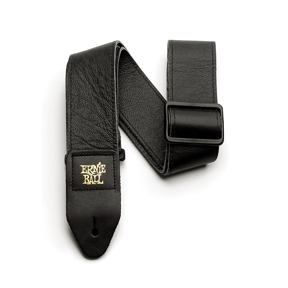 Ernie Ball Tri-Glide 2in Italian Leather Guitar/Bass Strap - Black - Bananas at Large®
