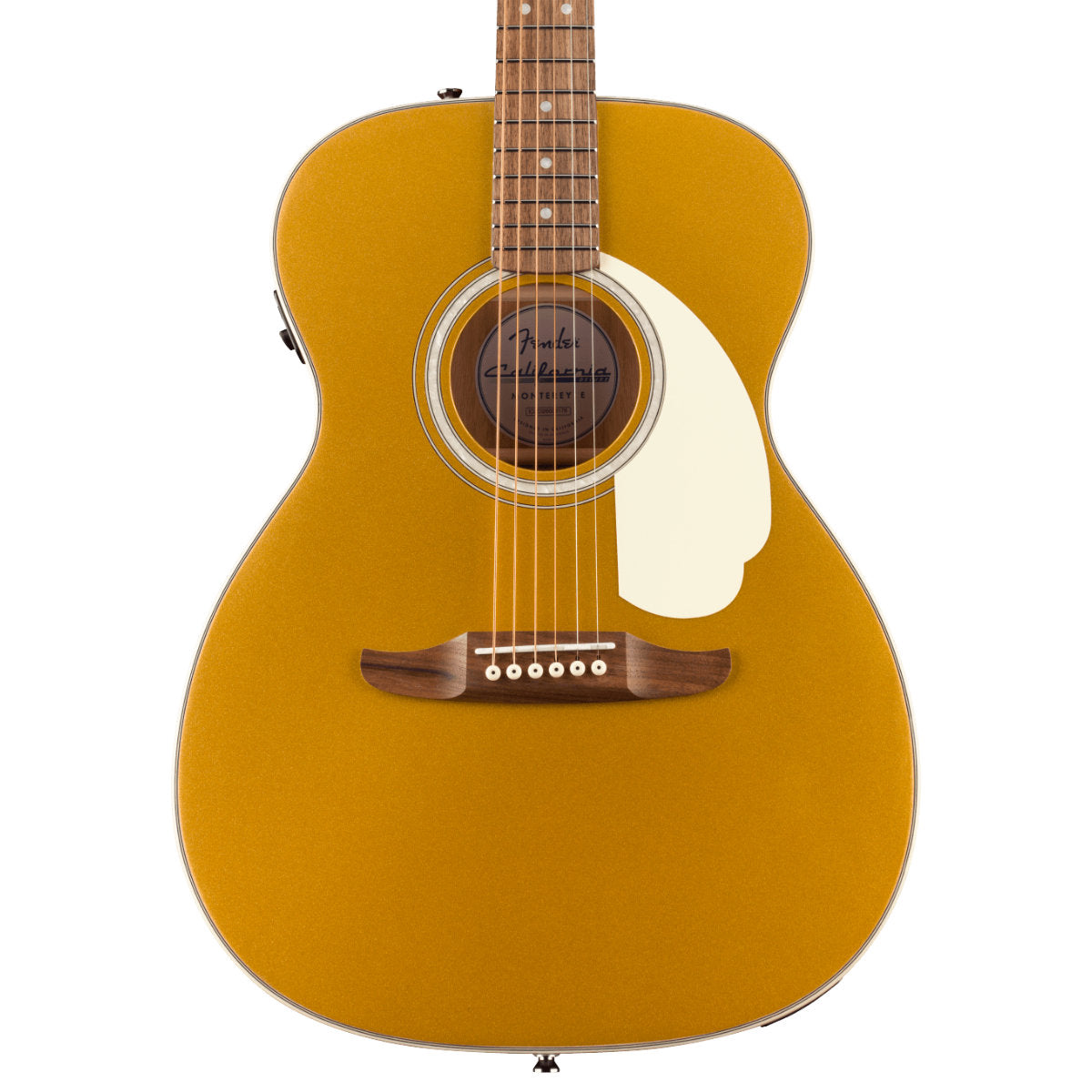 Fender California Deluxe Monterey E Acoustic-Electric Guitar - Ivory Pickguard - Aztec Gold