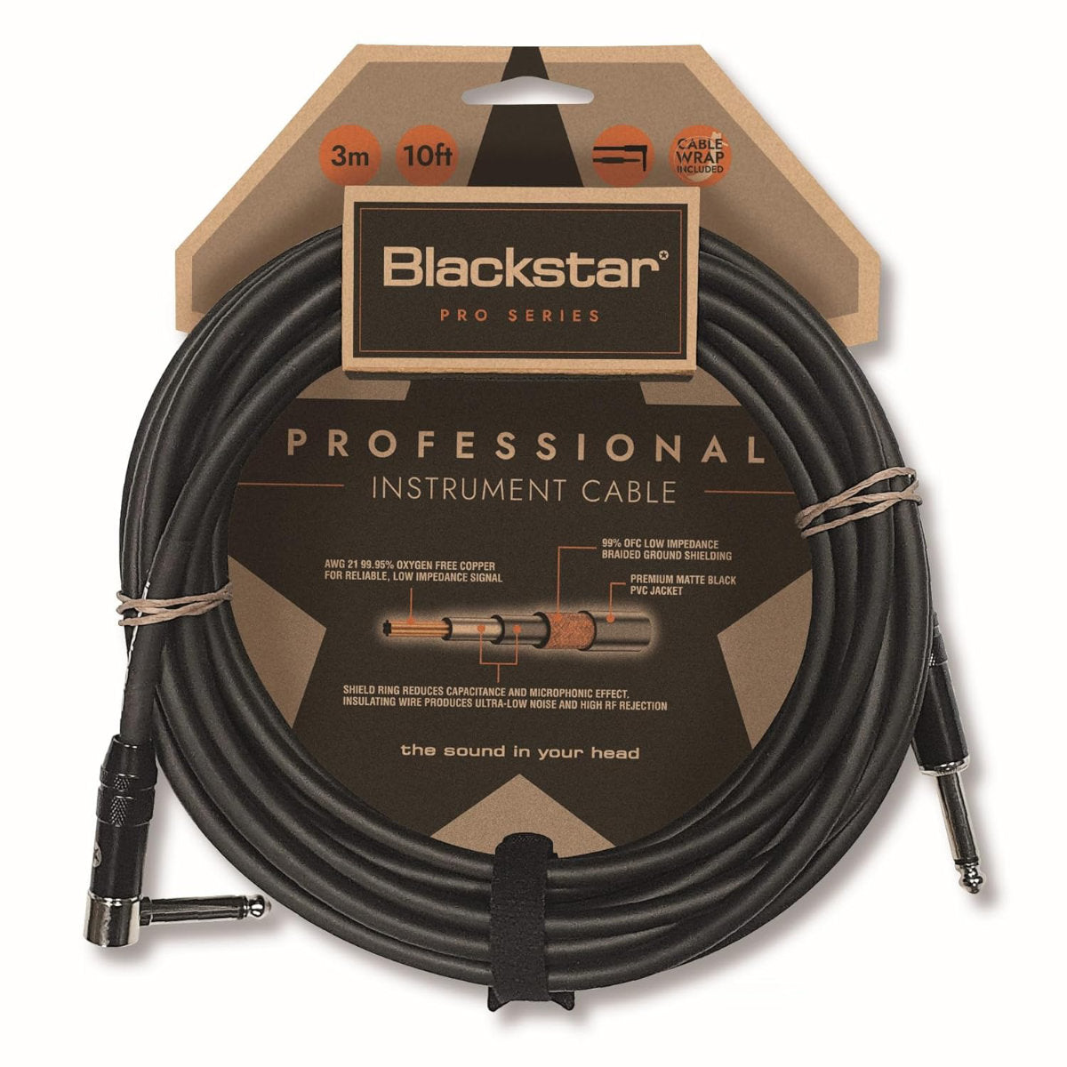 Blackstar Pro Series Instrument Cable - Straight to Right-Angle - 10 ft. - Bananas at Large®