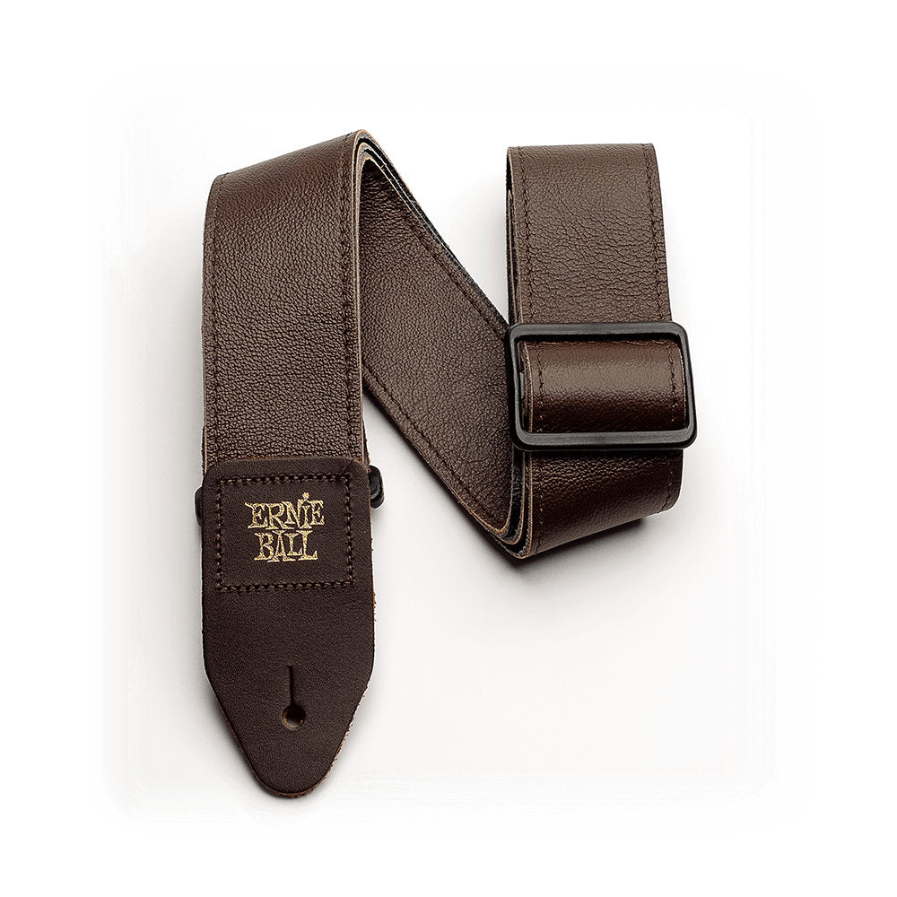 Ernie Ball Tri-Glide 2in Italian Leather Guitar/Bass Strap - Brown - Bananas at Large®