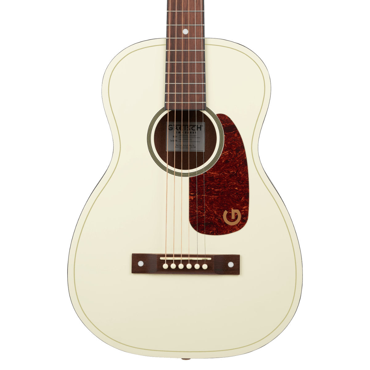 Gretsch Jim Dandy Parlor Limited Edition Acoustic Guitar - Walnut Fingerboard Tortoise Pickguard - Vintage White