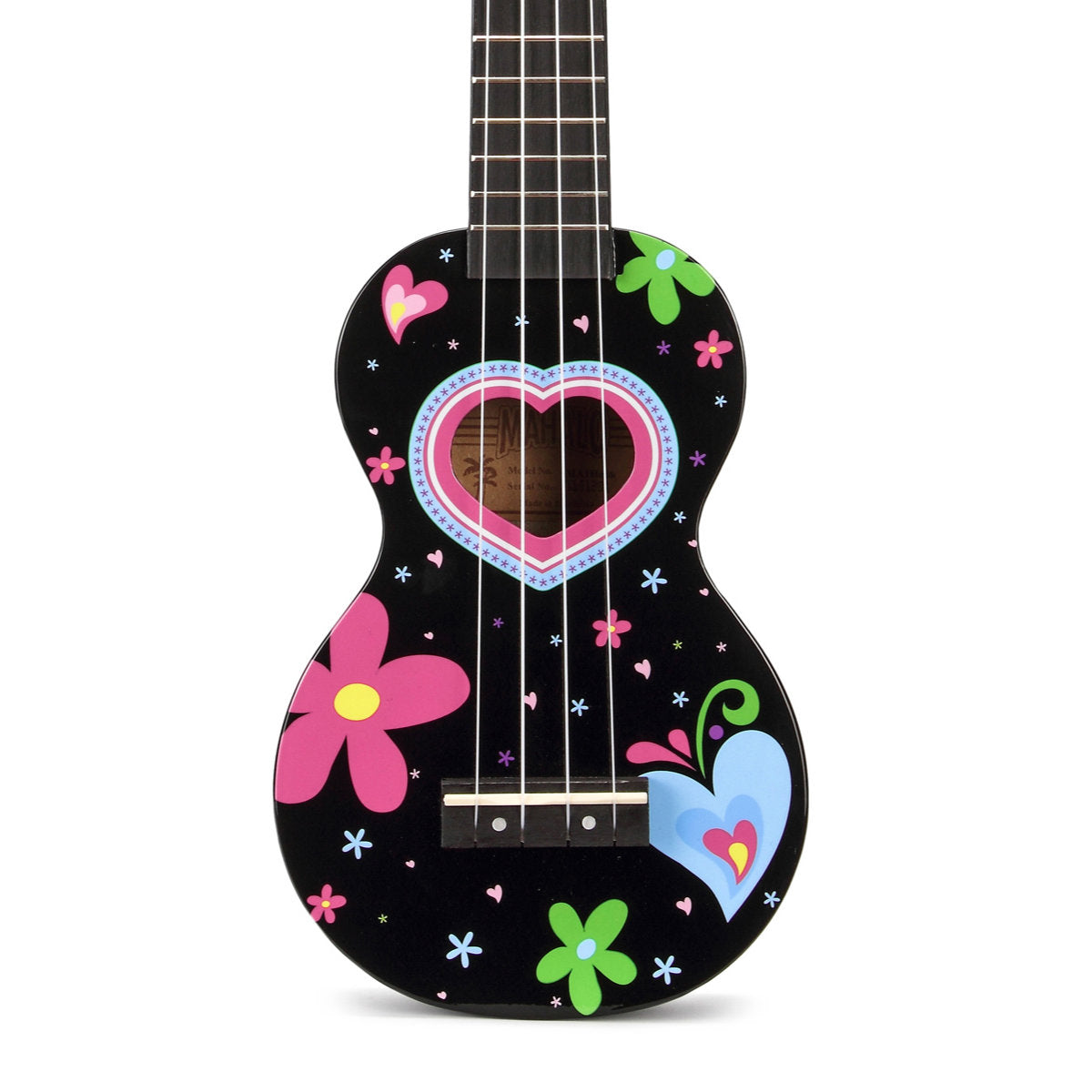 Mahalo MA1-HEBK Art Series Soprano Ukulele - Heart Graphic