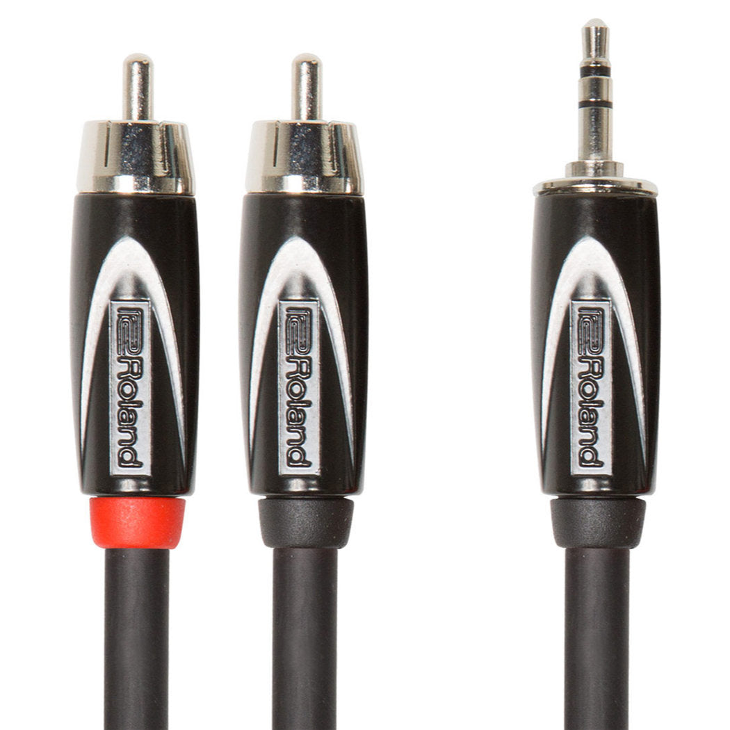 Roland RCC-10-352R Black Series Interconnect Cable with 1/8 in. TRS to Dual RCA Connectors - 10 ft. - Bananas at Large®
