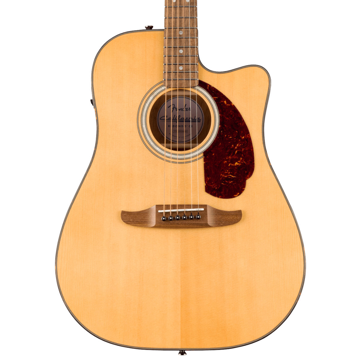 Fender California Deluxe Redondo CE Acoustic-Electric Guitar - Tortoiseshell Pickguard - Natural