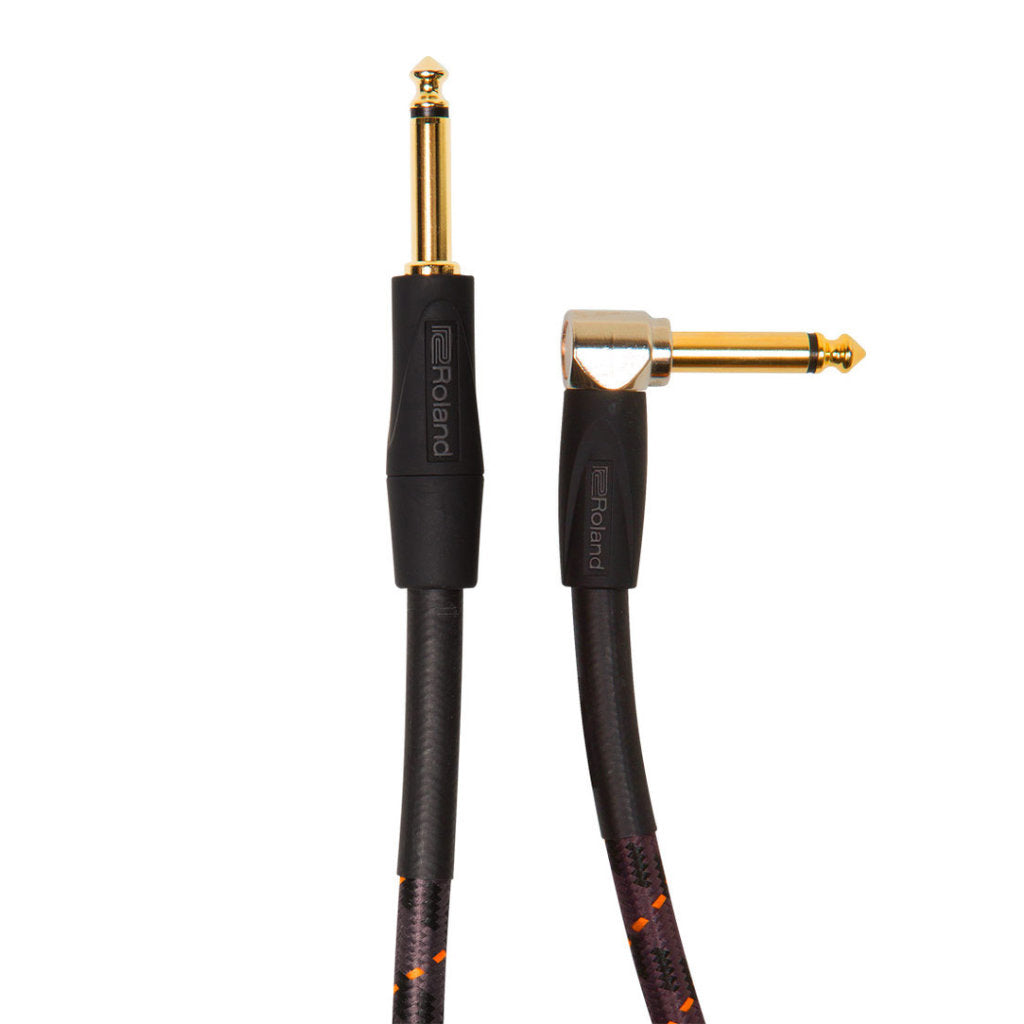 Roland RIC-G20A Gold Series Straight to Angle Instrument Cable - 20 ft. - Bananas at Large®