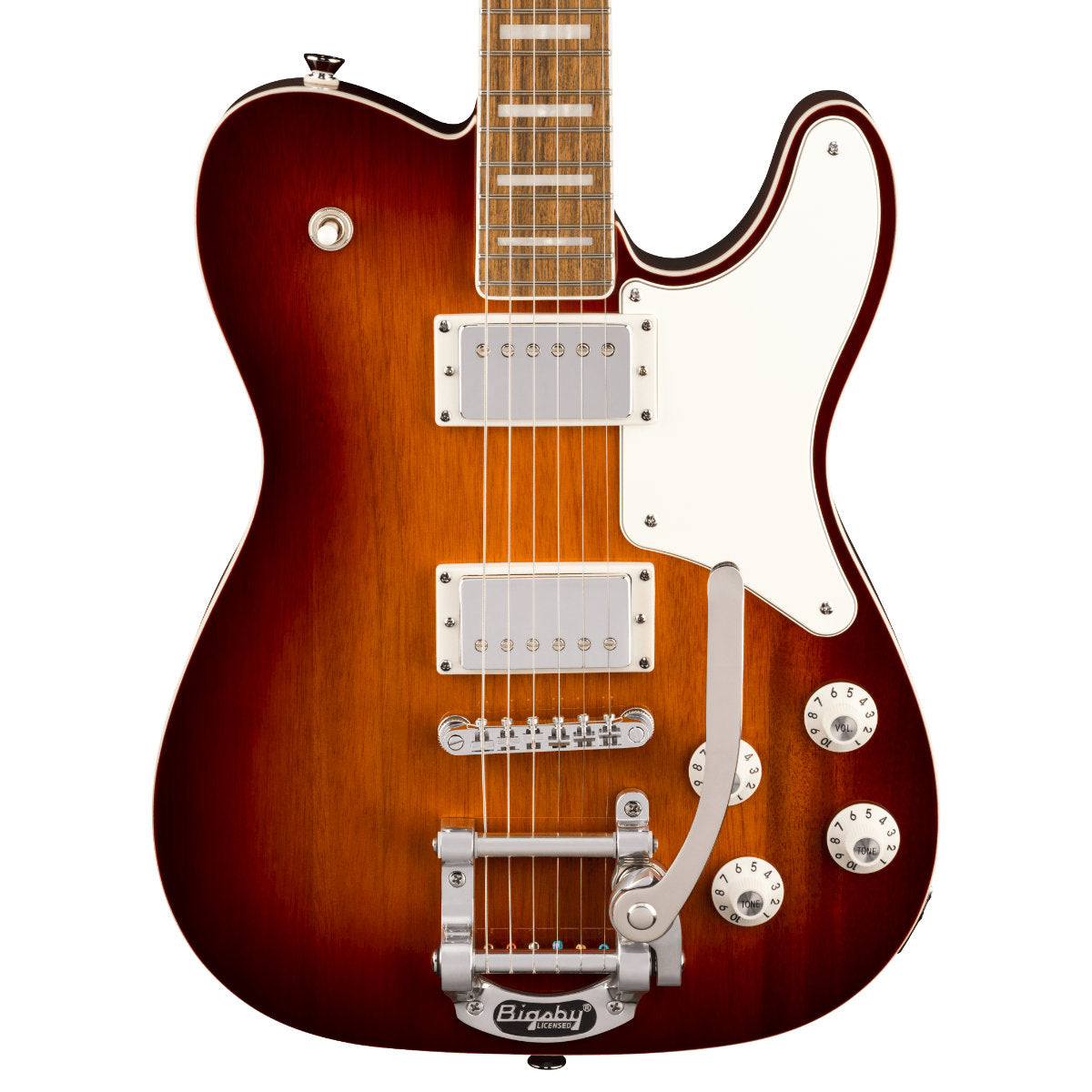 Fender Paranormal Troublemaker Telecaster Deluxe Bigsby Electric Guitar - Laurel Fingerboard - Parchment Pickguard - Honey Sunburst