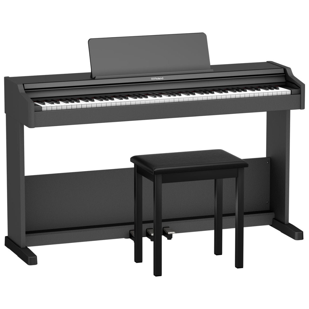 Roland RP-107 Digital Upright Piano with Stand, Bench, and Pedals - Black