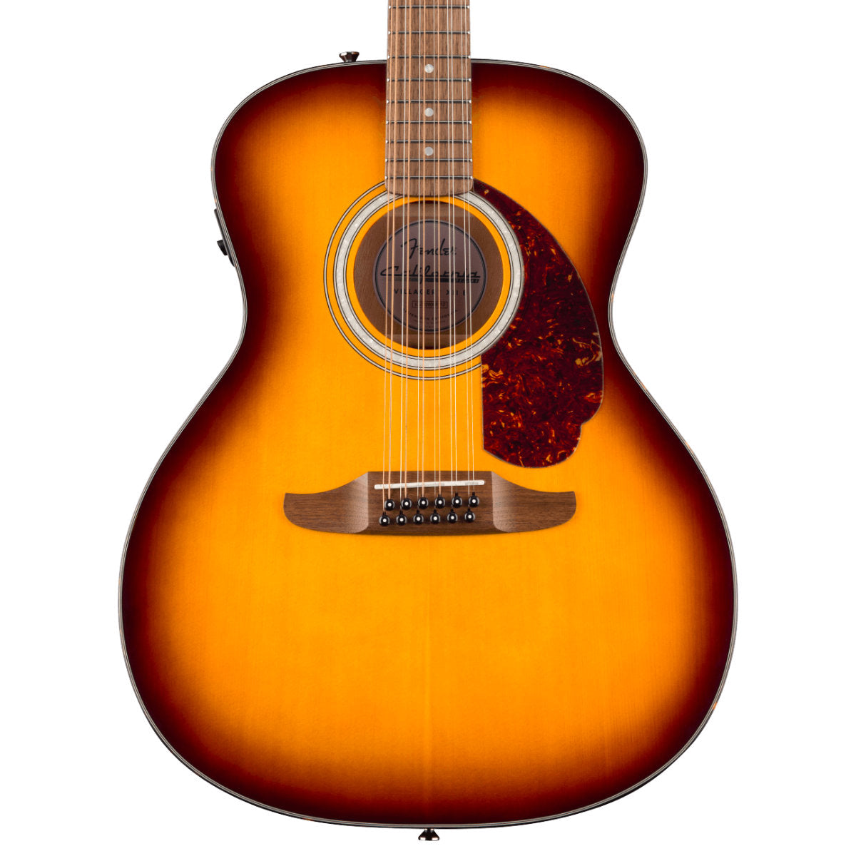 Fender California Deluxe Villager E 12-String Acoustic-Electric Guitar - Tortoiseshell Pickguard - Honey Sunburst
