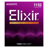 Elixir 16027 Acoustic Guitar Strings Phosphor Bronze w/ Nanoweb Coating - Custom Light 11-52