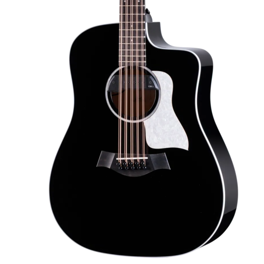 Taylor Somos Collection 250ce Plus BLK Bajo Quinto Big Leaf Maple 10-string Acoustic-Electric Guitar - Black
