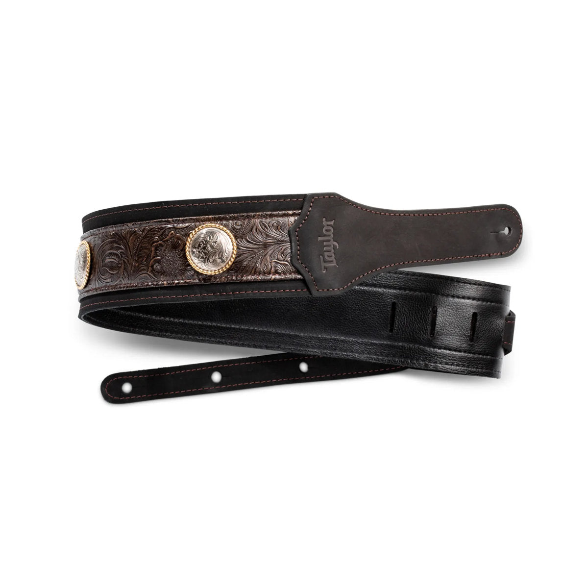 Taylor Grand Pacific 3in Brown Leather Nickel Concho Leather Strap