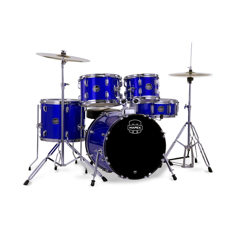 Mapex Comet 5 Piece Complete Drum Set - 18in BD - Indigo Blue - Bananas at Large®