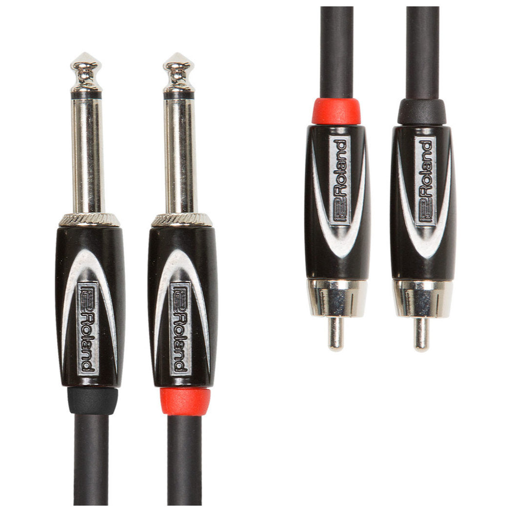 Roland RCC-10-2R28 Black Series Interconnect Cable, Dual 1/4 in. to RCA - 10 ft. - Bananas at Large®
