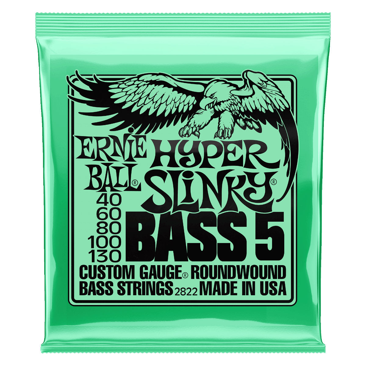 Ernie Ball Hyper Slinky Nickel Wound 5-String Electric Bass Strings - 40-130 Gauge