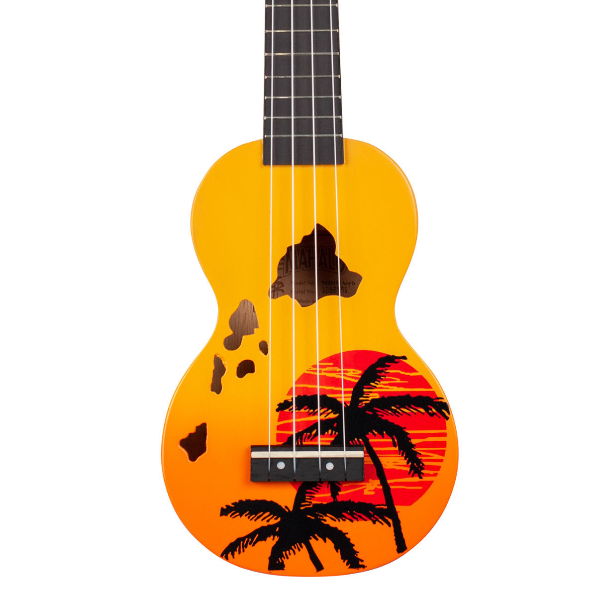 Mahalo MD1-HAORB Hibiscus Soprano Ukulele - Orange Burst