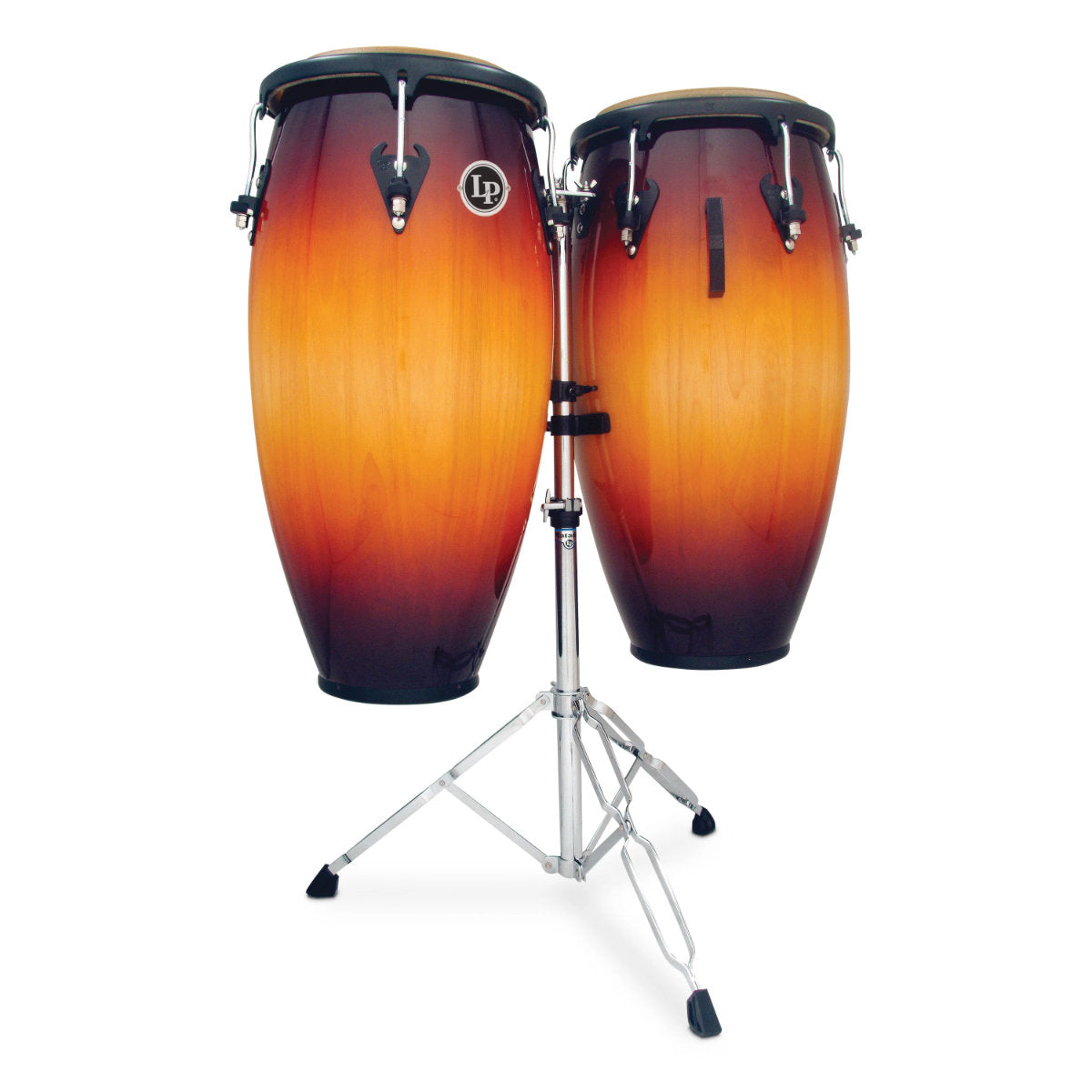 Latin Percussion Matador Custom 11in and 11 3/4in Conga Set w/ Double Stand - Vintage Sunburst