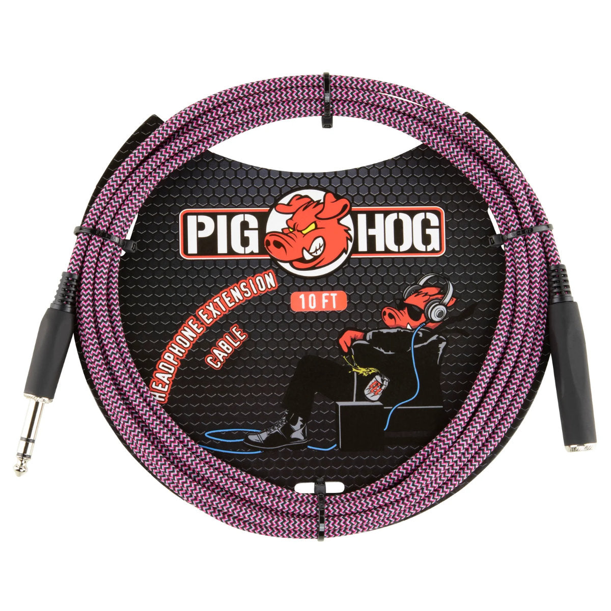 Pig Hog Solutions Headphone Extension Cable - 10ft - 1/4in - Riviera Purple