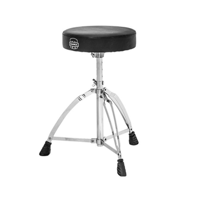 Mapex 270A Double-Braced Round Top Throne w/ 5-Position Bolt-Lock Adjustment - 2.5in Black Vinyl - Bananas at Large®