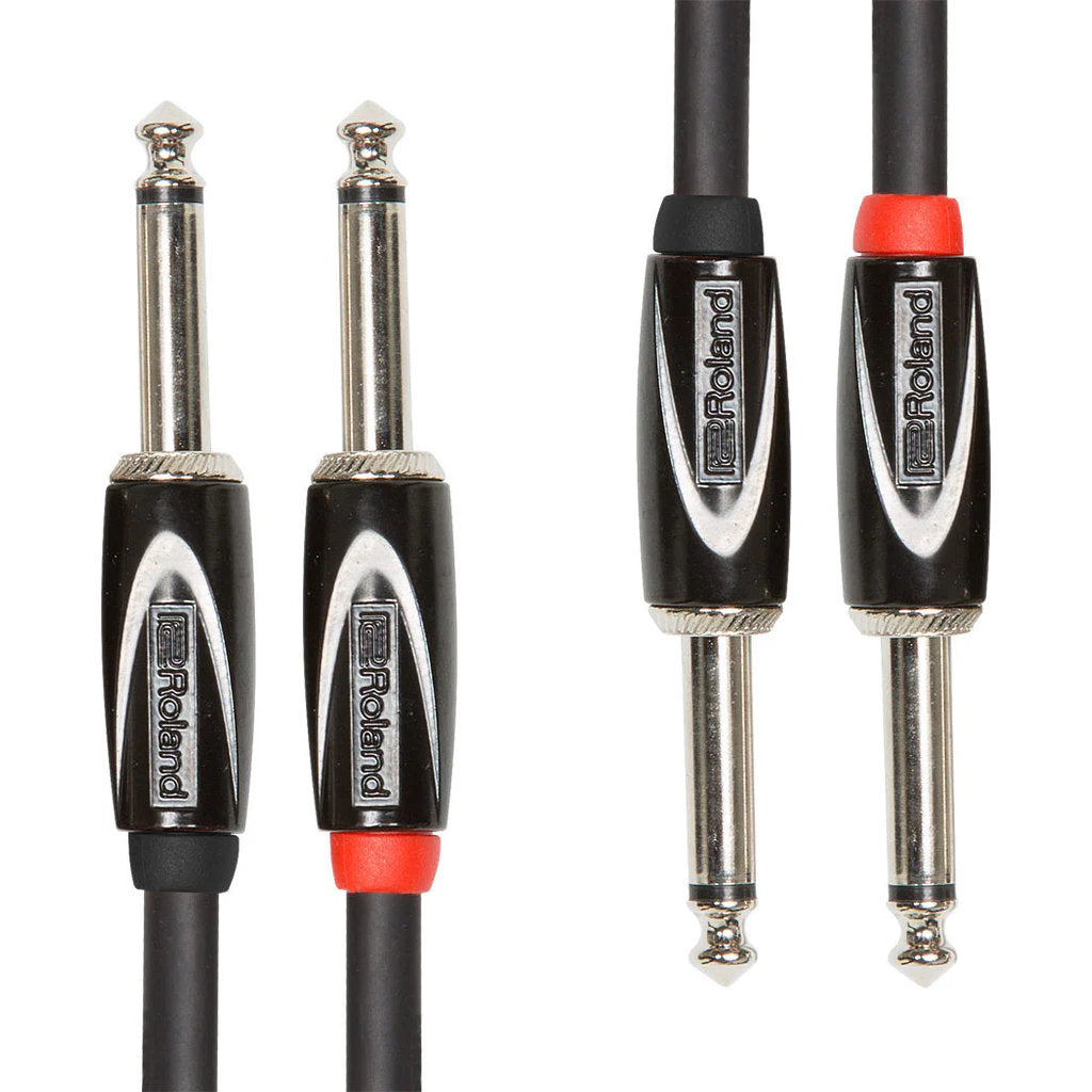Roland RCC-15-2814 Black Series Interconnect Cable with Dual 1/4 in. to 1/4 in. - 15 ft. - Bananas at Large®