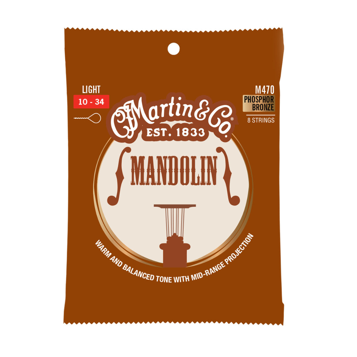 Martin M470 Mandolin Strings - Phosphor Bronze - 8-Strings - Light