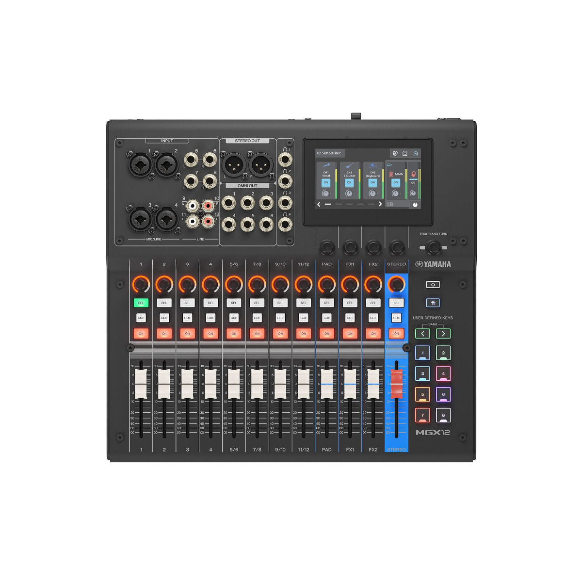 Yamaha MGX12 18-Channel Digital Mixing Console & Dual USB-C Audio Interface - Black