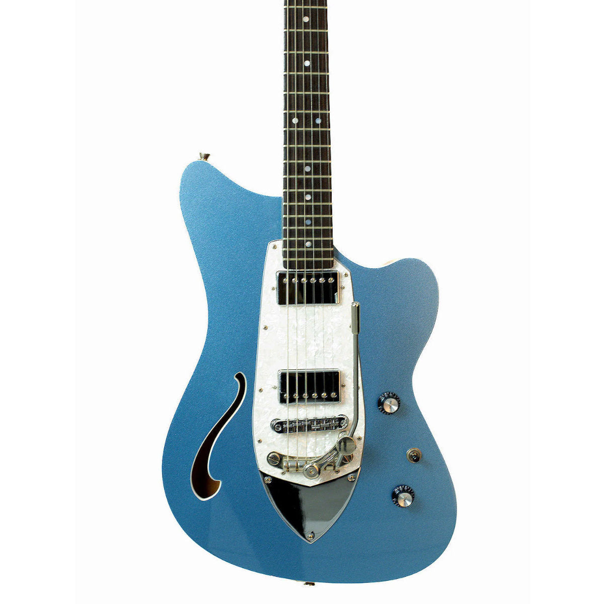 Tagima JET BLUES COSMOS Semi-Hollow Electric Guitar w/ Varitone Upgrade & Hard Case - Lake Placid Blue