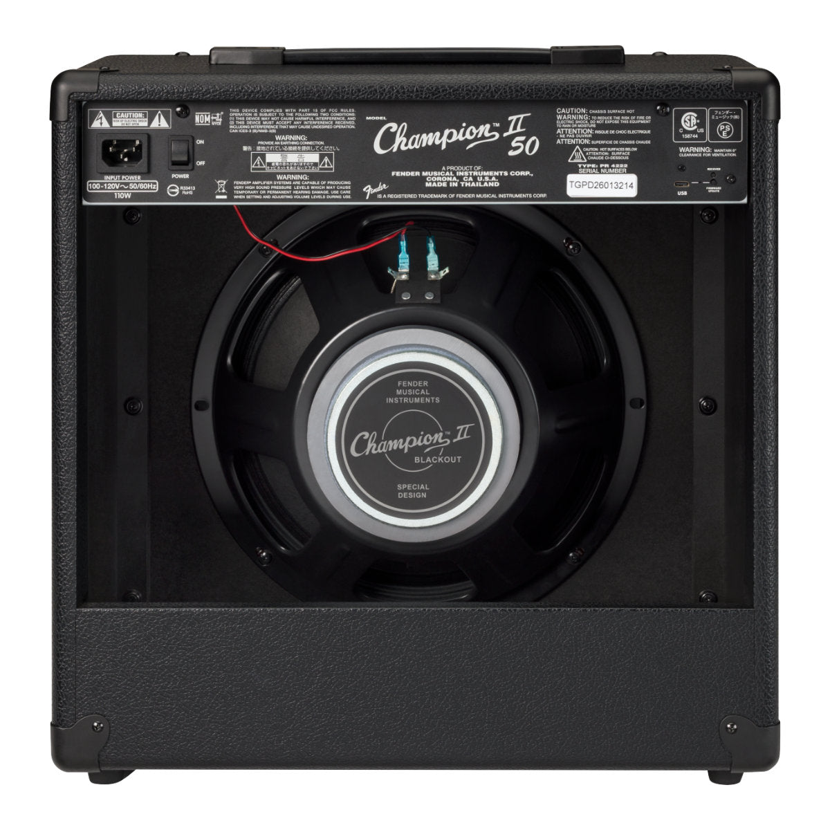 Fender Champion II 50 Blackout Guitar Amplifier - 120V