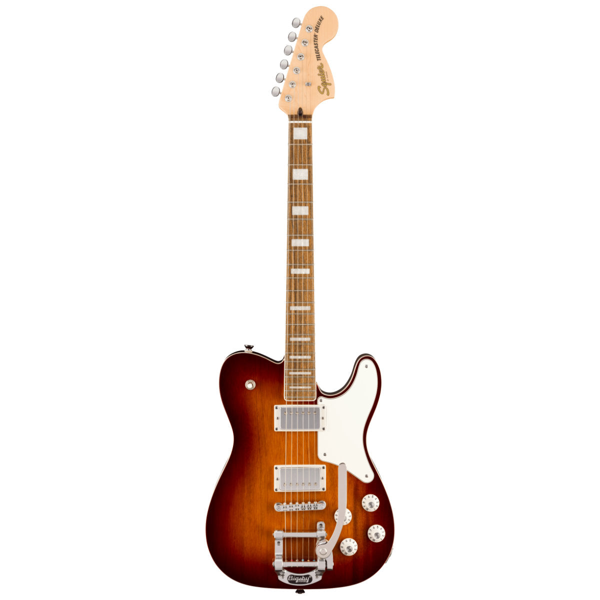 Fender Paranormal Troublemaker Telecaster Deluxe Bigsby Electric Guitar - Laurel Fingerboard - Parchment Pickguard - Honey Sunburst
