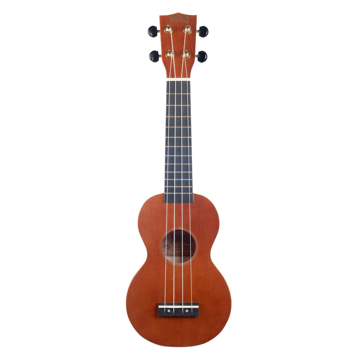 Mahalo MR1-TBR-PK Rainbow Soprano Ukulele Package - Trans Brown