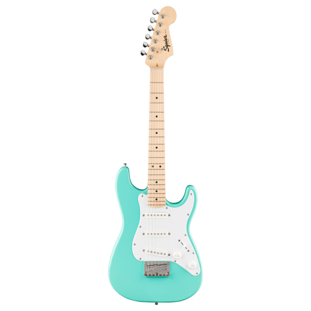 Squier Mini Stratocaster Electric Guitar - Maple Fingerboard - White Pickguard - Sea Foam Green