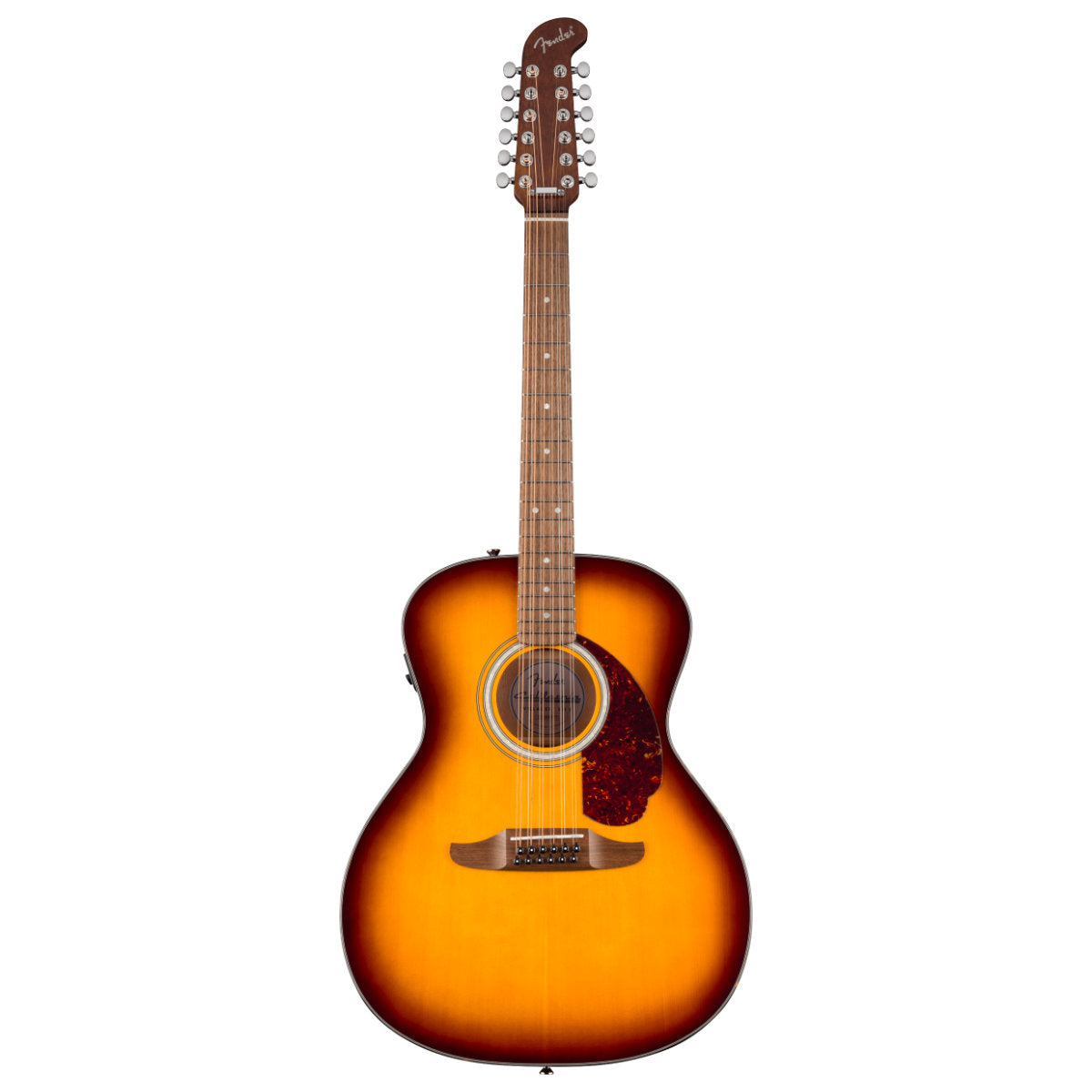Fender California Deluxe Villager E 12-String Acoustic-Electric Guitar - Tortoiseshell Pickguard - Honey Sunburst